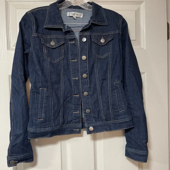 C’est Tio Denim Jean Jacket Size Small - Picture 2 of 8